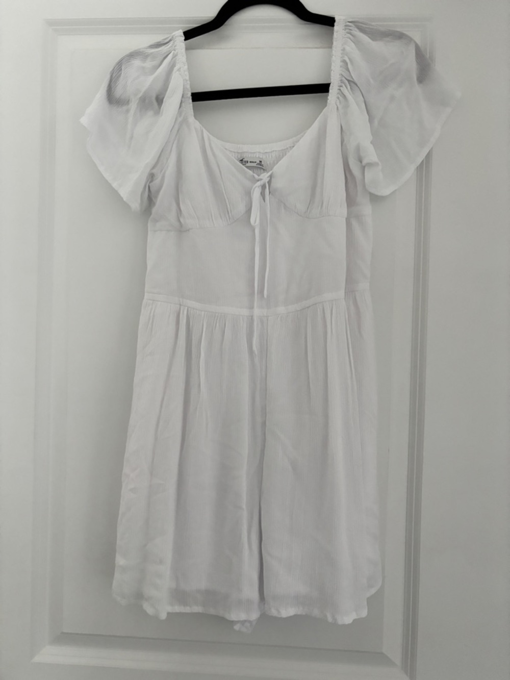 Hollister White Women's Romper Skort with Tie-Front